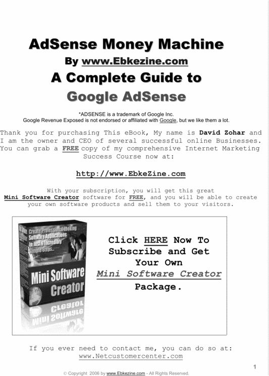 Product picture Adsense Money Machine